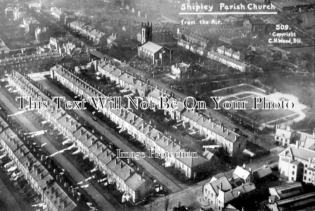 YO 4477 - Shipley Parish Church From The Air, Yorkshire