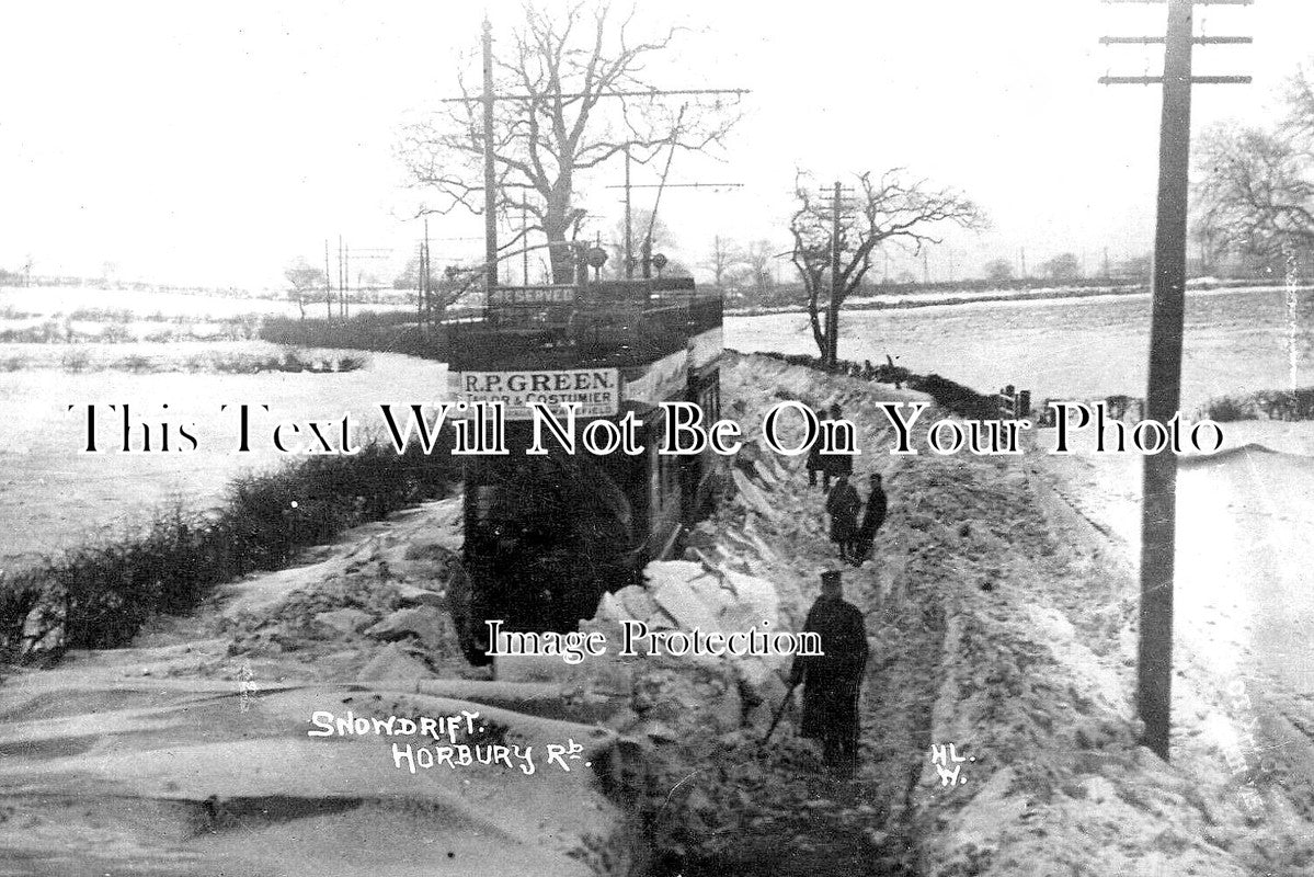 YO 5857 - Tram Stuck In Snowdrift, Horbury, Yorkshire