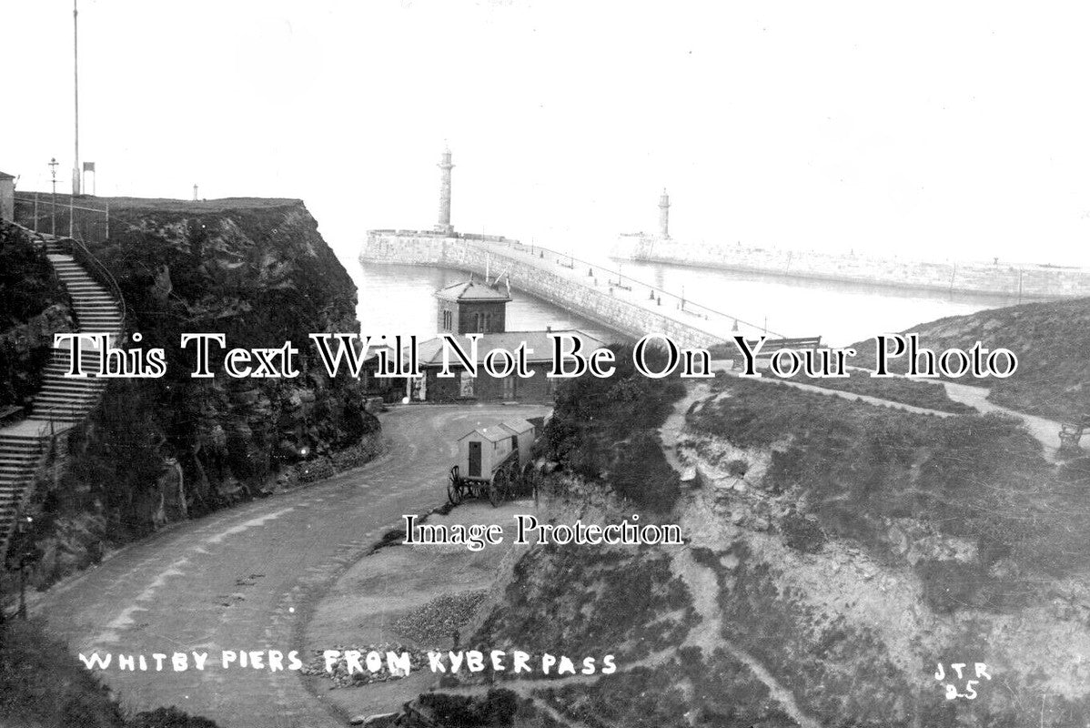 YO 6091 - Whitby Piers From Kyberpass, Yorkshire