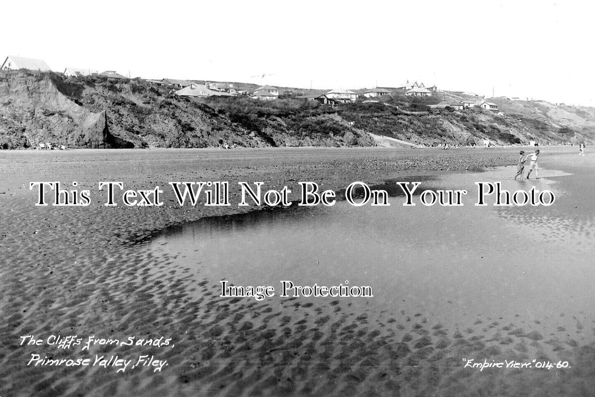 YO 7269 - The Cliffs From Sands, Primrose Valley, Filey, Yorkshire c1935