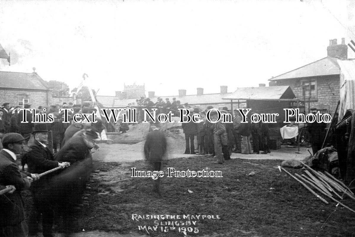 YO 7609 - Raising The Maypole, Slingsby, Yorkshire 1905