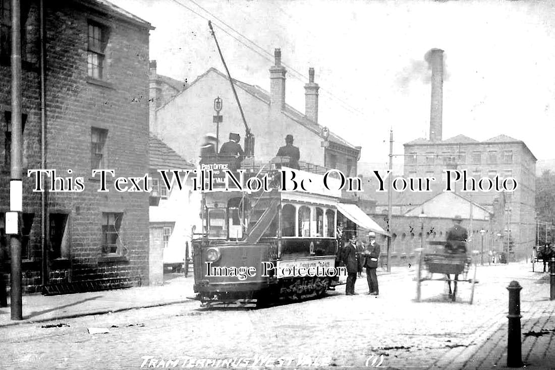 YO 7640 - Tram Terminus, West Vale, Halifax, Yorkshire c1906