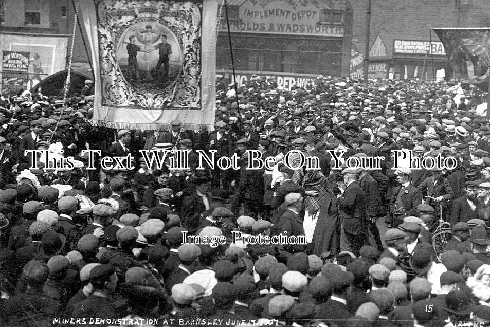 YO 7720 - Miners Demonstration At Barnsley, Yorkshire 1907