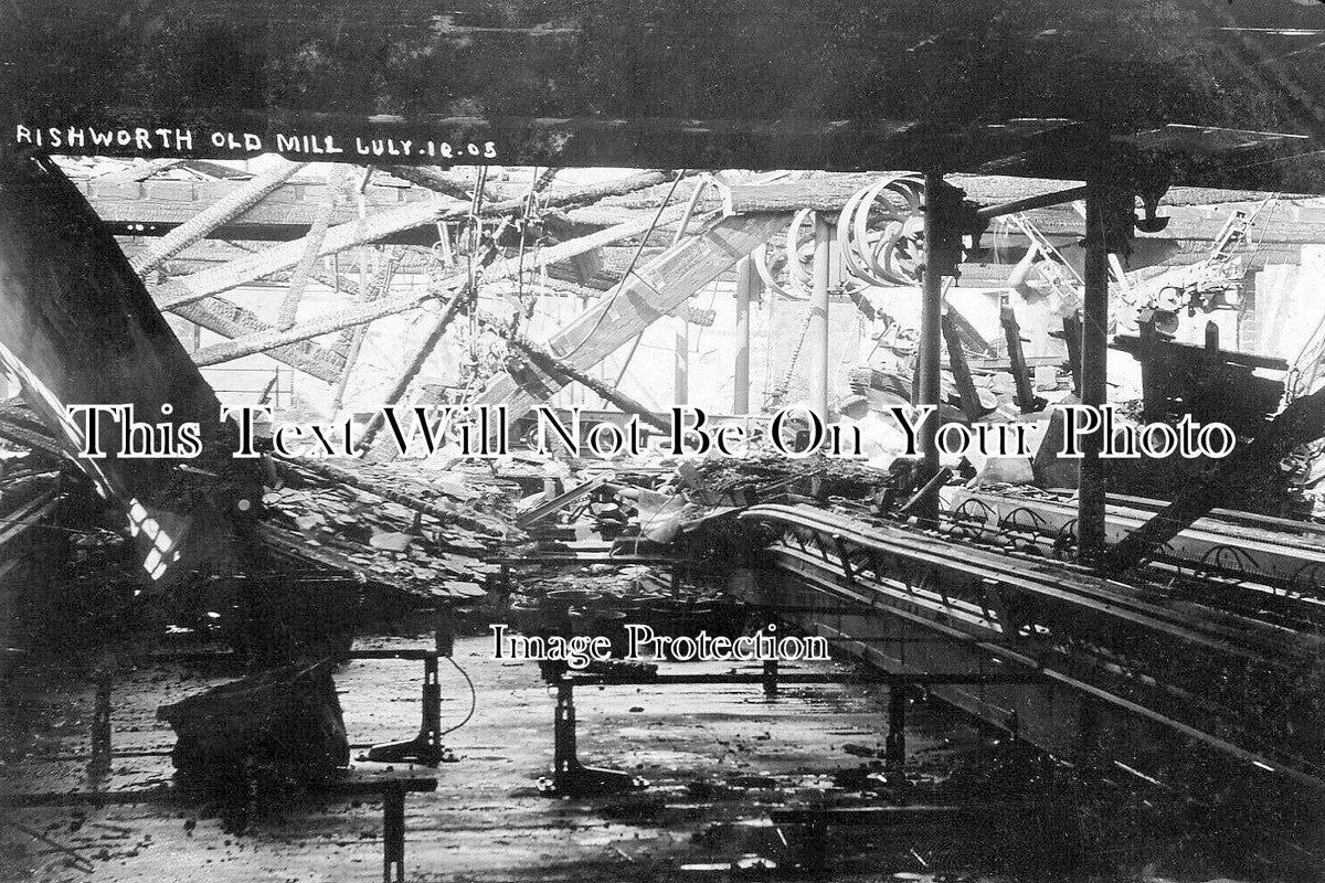 YO 7752 - Old Mill Fire, Rishworth, Yorkshire c1905