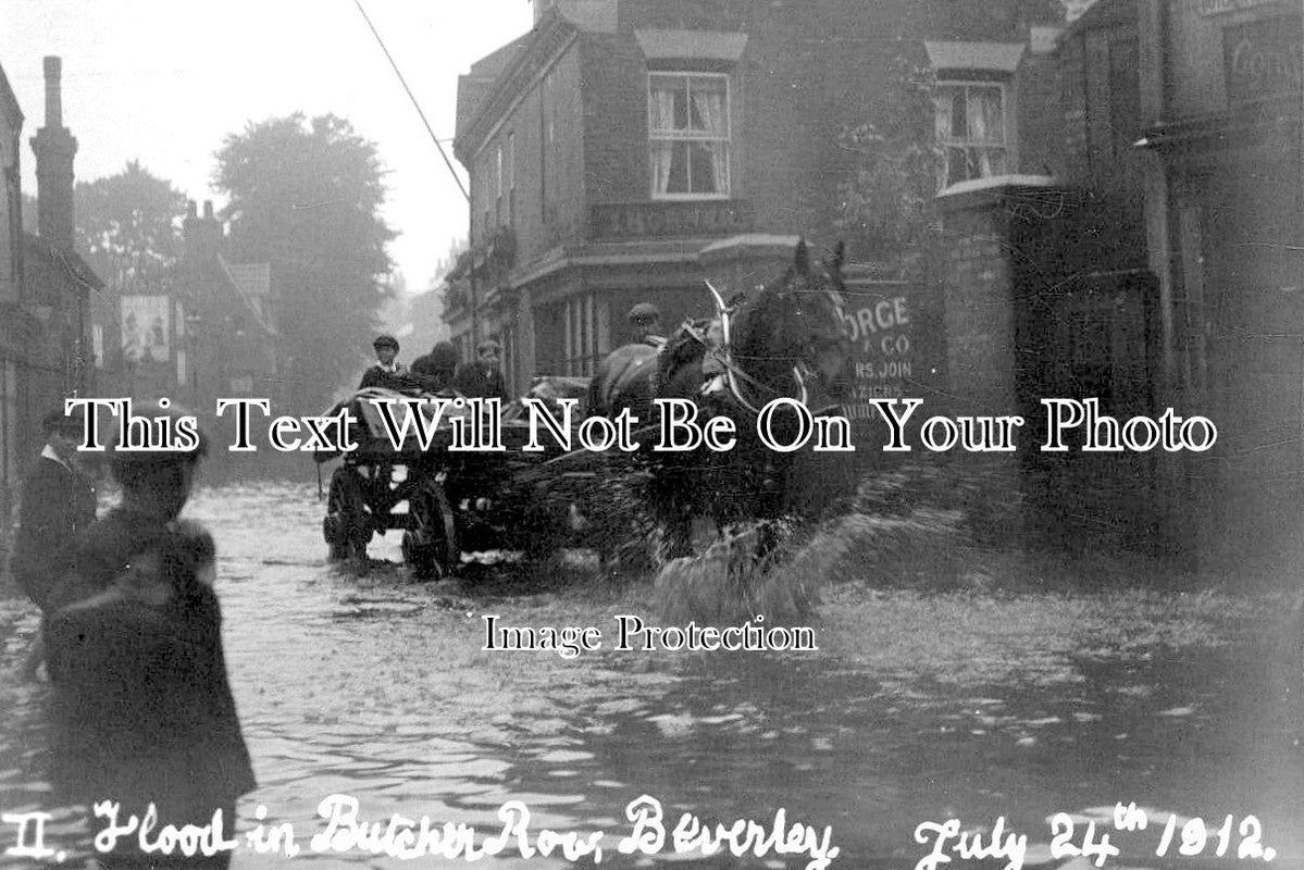 YO 7823 - Floods, Butcher Row, Beverley, Yorkshire 1912