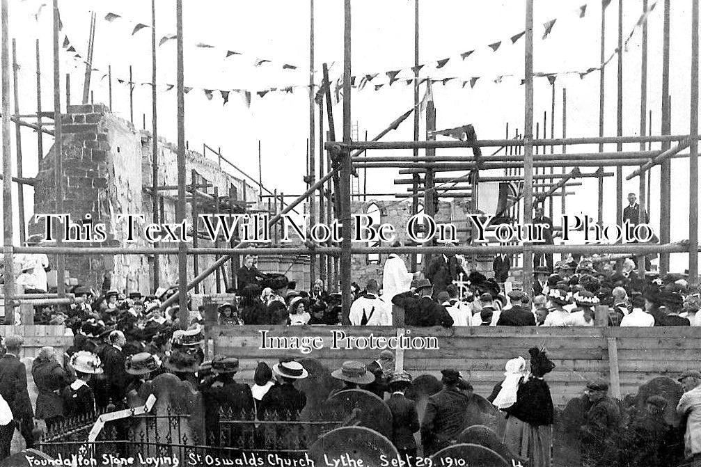 YO 7859 - Foundation Stone Laying, St Oswalds Church, Lythe, Yorkshire c1910