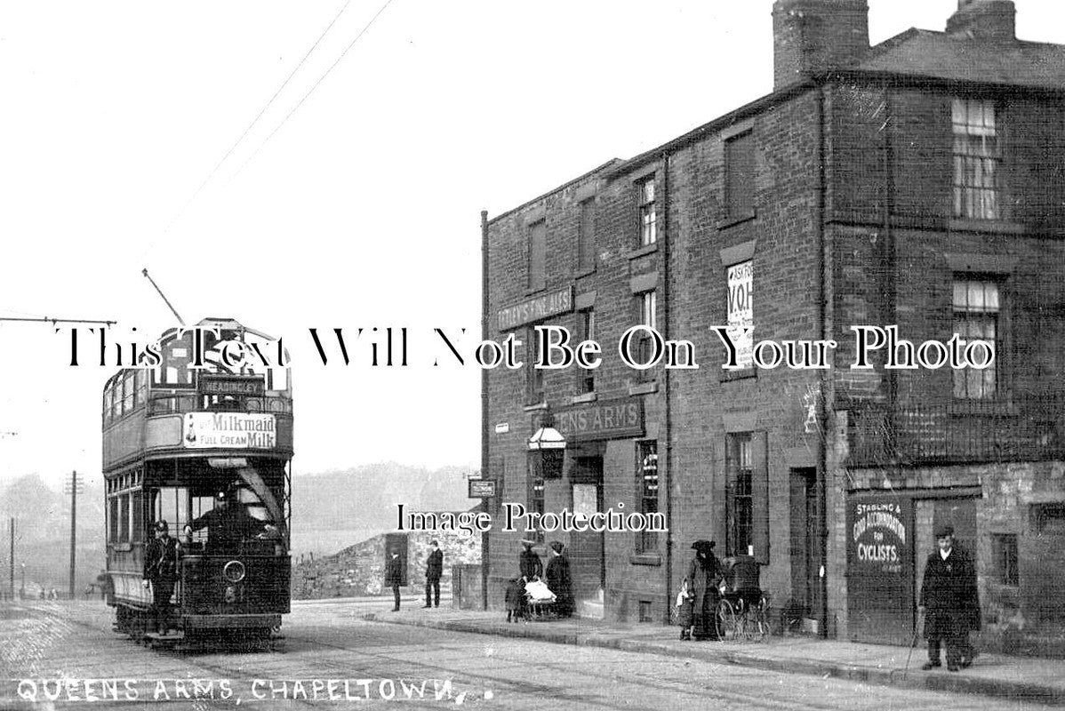 YO 8537 - Queens Arms Pub & Tram, Chapeltown, Leeds, Yorkshire
