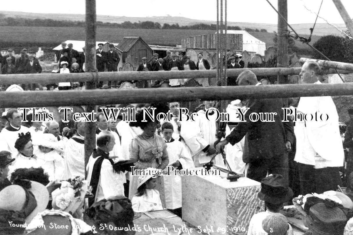 YO 8703 - Stone Laying, St Oswalds Church, Lythe, Yorkshire