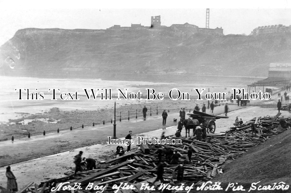 YO 894 - North Pier Wreckage, Scarborough, Yorkshire c1906
