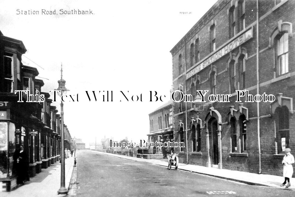 YO 9072 - Station Road, Southbank, Middlesbrough, Yorkshire c1926