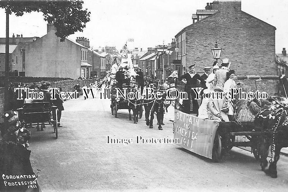 YO 923 - Coronation Procession, Crosshills, Keighley, Skipton, Yorkshire c1911