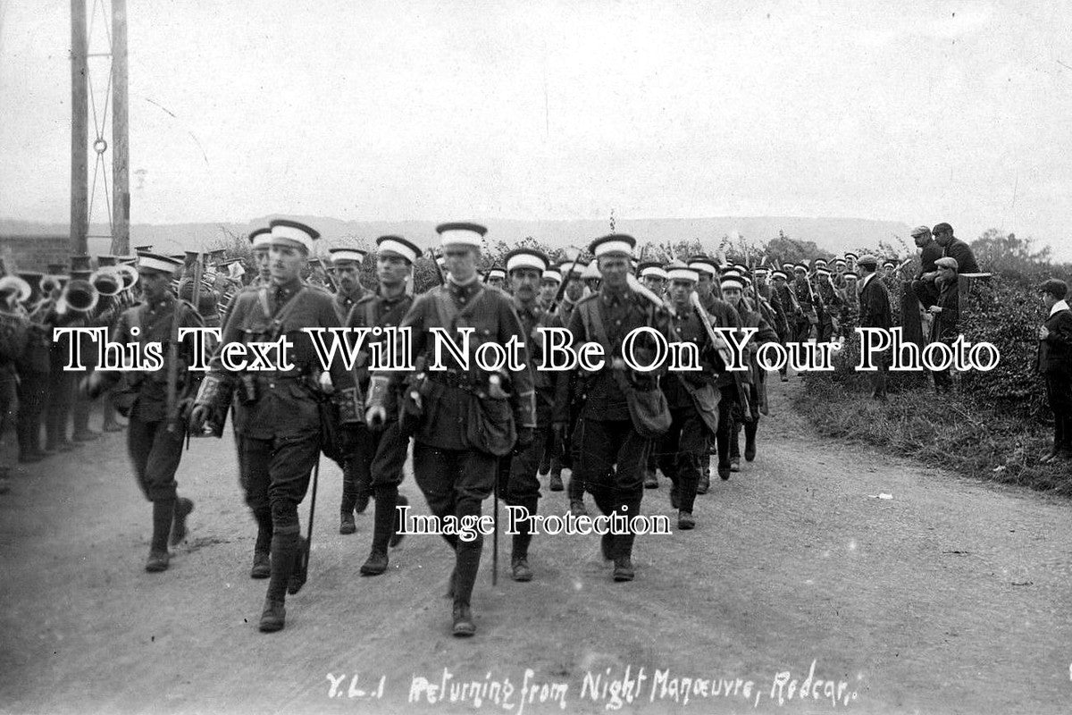 YO 949 - Y.L.I. Returning From Night Manoeuvre, Redcar, Yorkshire 1909
