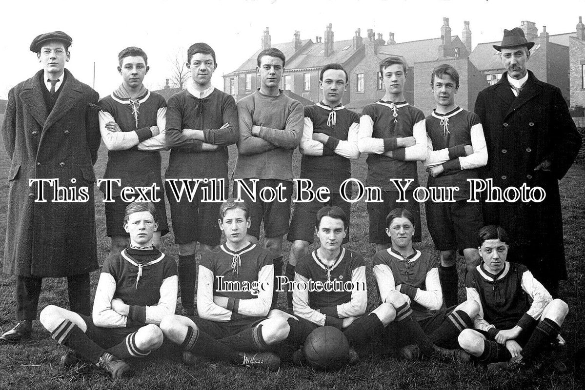 YO 9912 - Crookes Church Football Club Team, Sheffield, Yorkshire 1912-13