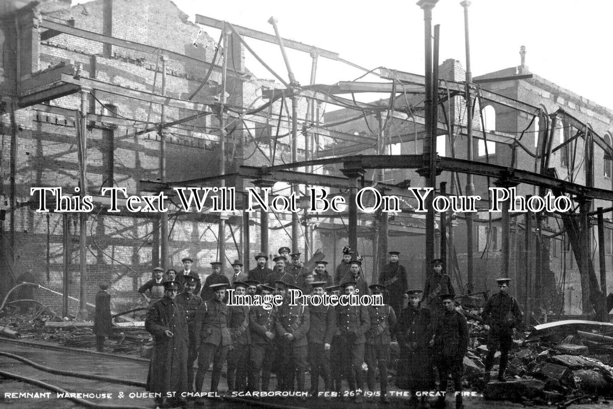 YO 9918 - Remnant Warehouse & Queen Street Chapel Fire, Scarborough 1915