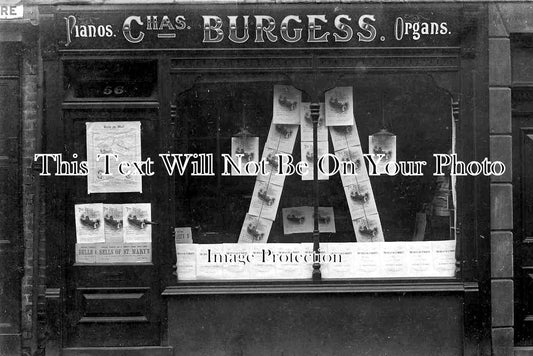 BF 1814 - Chas Burgess Music Shop, Luton, Bedfordshire c1925