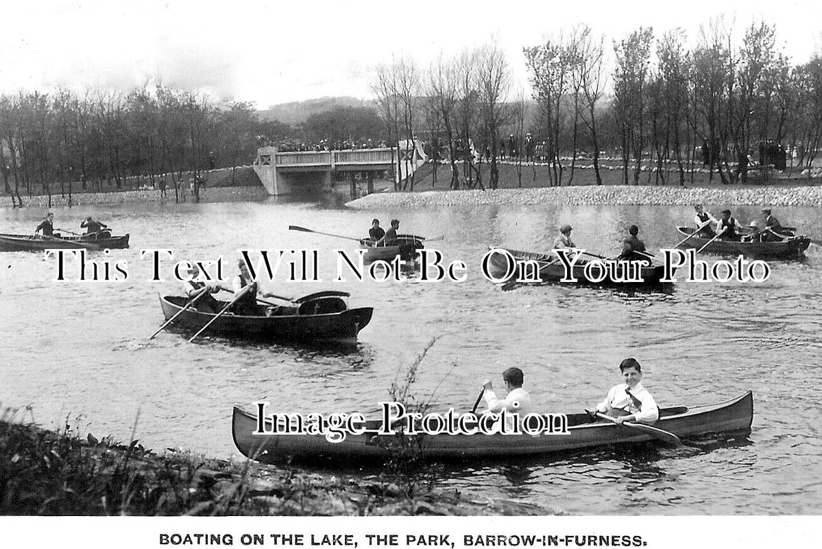 CU 2357 - Boating On The Lake, The Park, Barrow In Furness c1928