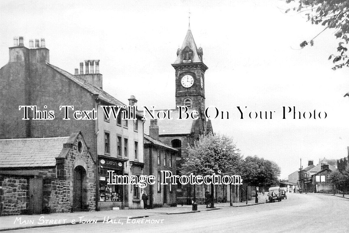 CU 2412 - Main Street & Town Hall, Egremont, Cumbria c1956