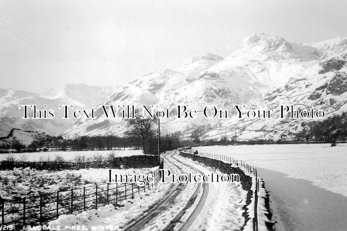 CU 2429 - Langdale Pikes In Winter, Cumbria