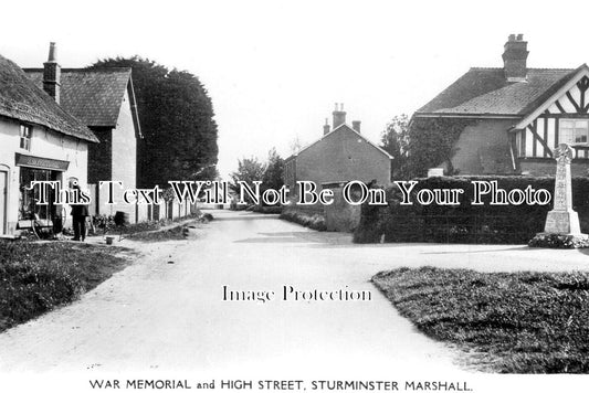 DO 3414 - War Memorial & High Street, Sturminster Marshall, Dorset c1941