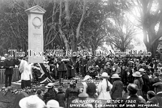 DO 3489 - Unveiling Highcliffe War Memorial, Dorset 1920 WW1