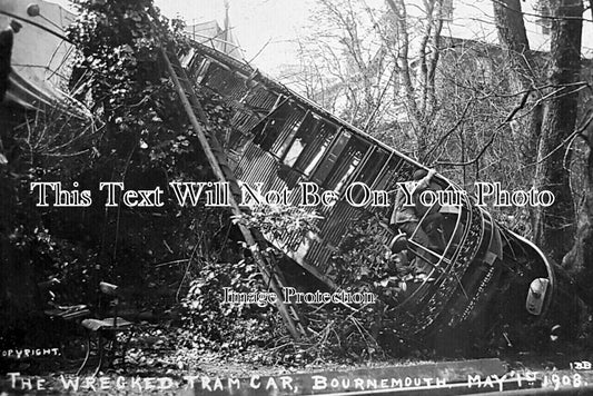 DO 3521 - The Wrecked Tram Car At Bournemouth, Dorset 1908