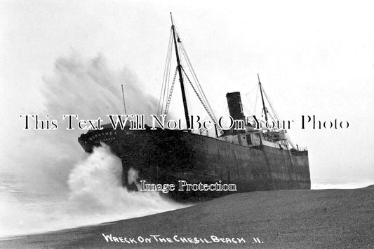 DO 3529 - Dutch Ship Dorothea Aground At Chesil Beach, Dorset 1914