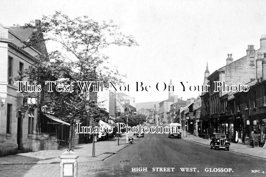 DR 3762 - High Street West, Glossop, Derbyshire c1930