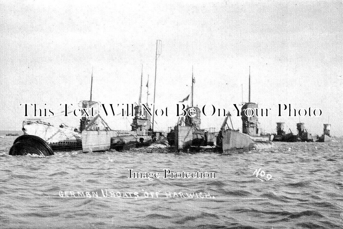 ES 6395 - German U Boats Off Harwich, Essex 1918 WW1