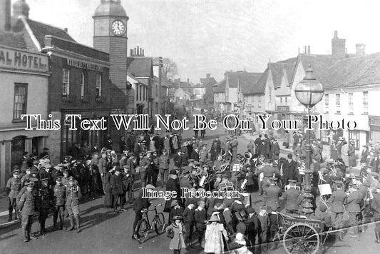 ES 6534 - Military Army Band, Coggeshall, Essex c1915 WW1