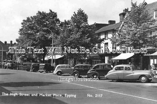 ES 6554 - The High Street & Market Place, Epping, Essex c1952