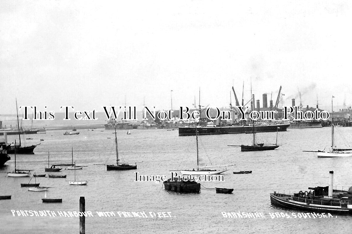 HA 5846 - Portsmouth Harbour With French Fleet, Hampshire c1907