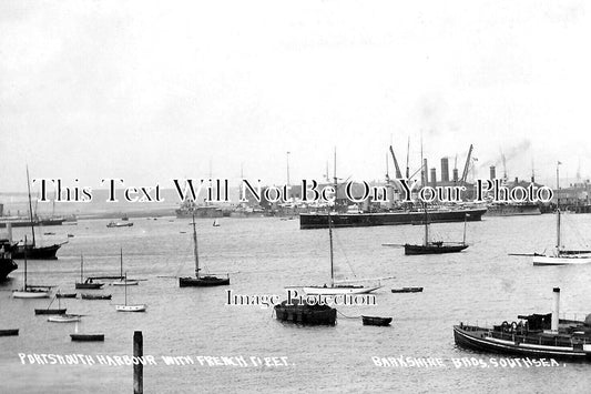 HA 5846 - Portsmouth Harbour With French Fleet, Hampshire c1907