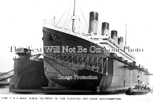 HA 6024 - RMS Olympic In Floating Dock, Southampton, Hampshire c1925