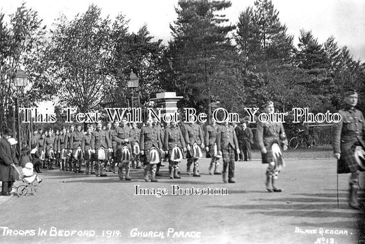 HF 2572 - Troops In Bedford, Hertfordshire 1914 WW1