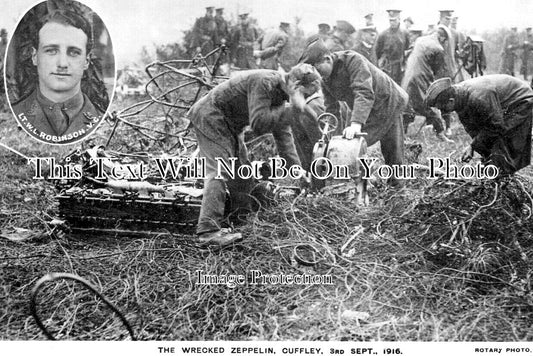 HF 2579 - Wrecked Zeppelin At Cuffley, Hertfordshire 1916 WW1