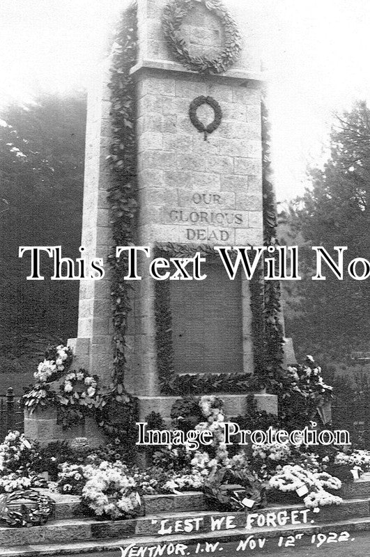 IO 1263 - Ventnor War Memorial, Isle Of Wight 1922 WW1