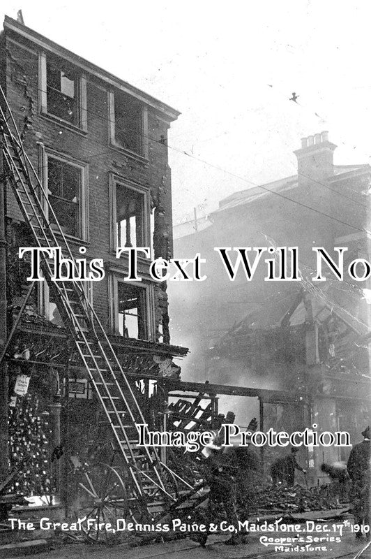 KE 6317 - The Great Fire, Denniss Paine & Co, Maidstone, Kent 1910