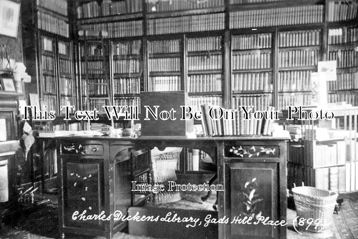 Higham Library KE 6324 - Charles Dickens Library, Gads Hill Place, Higham, Kent c1917 ...