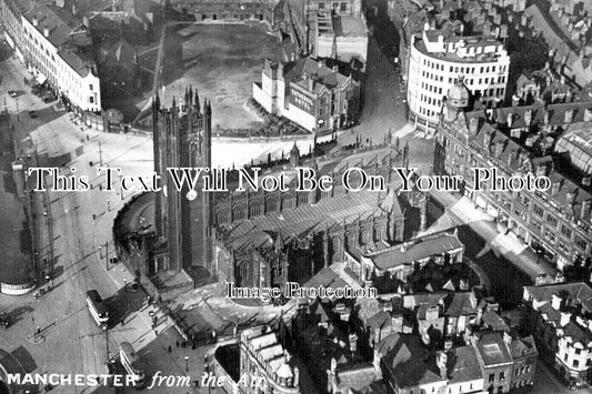 LA 7382 - Manchester Cathedral From The Air, Lancashire