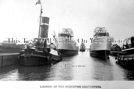LA 7441 - Launch Of The Argentine Destroyers, Barrow, Lancashire