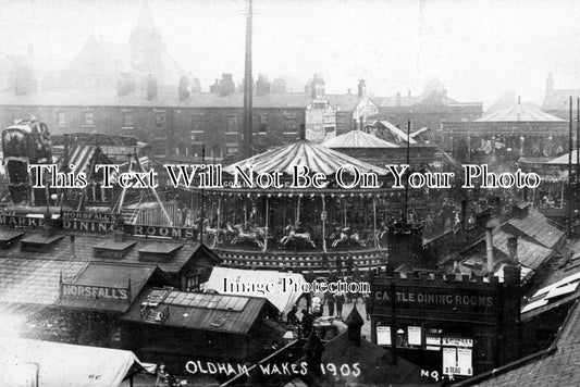 LA 7449 - Oldham Wakes Fairground, Lancashire c1905