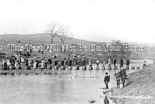 LA 7715 - Stepping Stone, River Calder Near Padiham, Lancashire