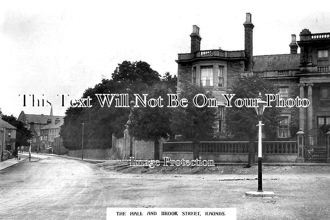 NH 2185 - The Hall & Brook Street, Raunds, Northamptonshire c1920