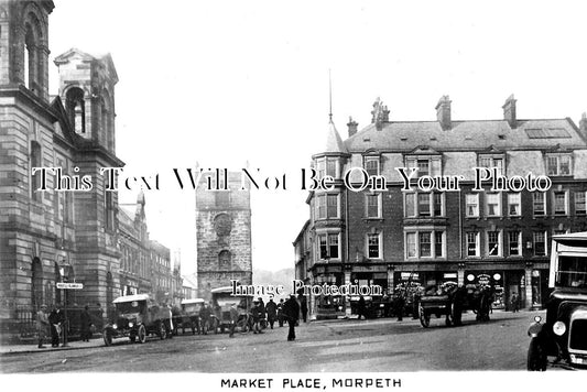 NO 3180 - Market Place, Morpeth, Northumberland c1920