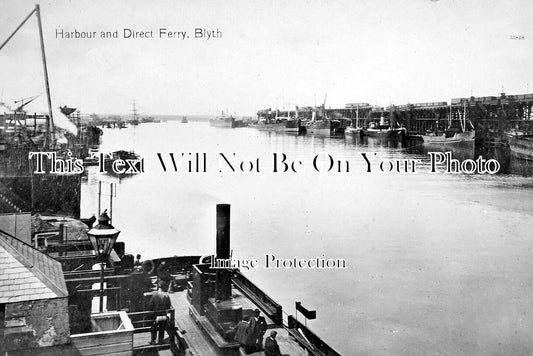 NO 3186 - Harbour & Direct Ferry, Blyth, Northumberland c1906