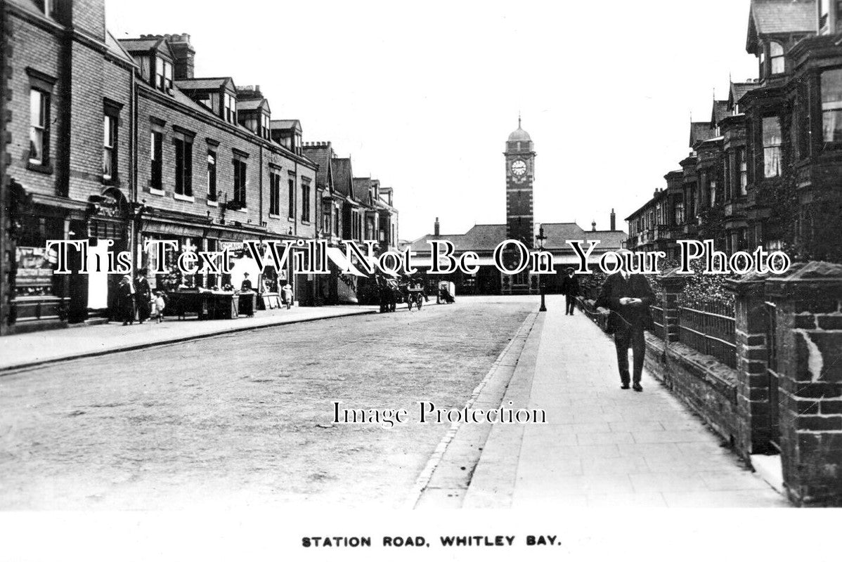 NO 3220 - Station Road, Whitley Bay, Northumberland c1916