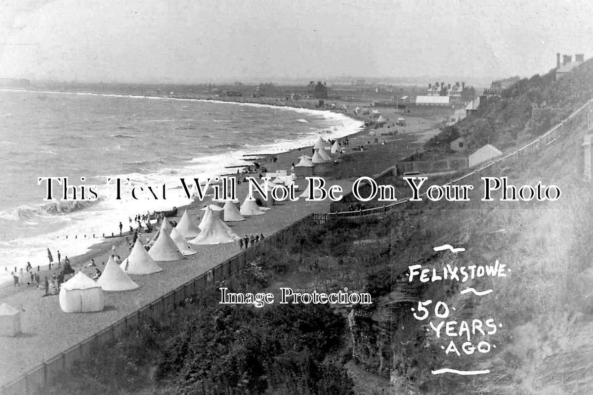 SF 4510 - Felixstowe Beach In 1910, Suffolk