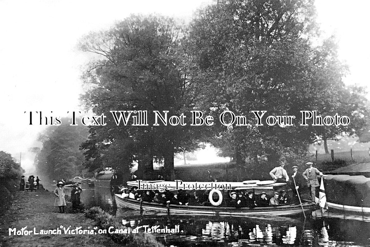 ST 1936 - Motor Launch Victoria On Canal, Tettenhall, Staffordshire c1910