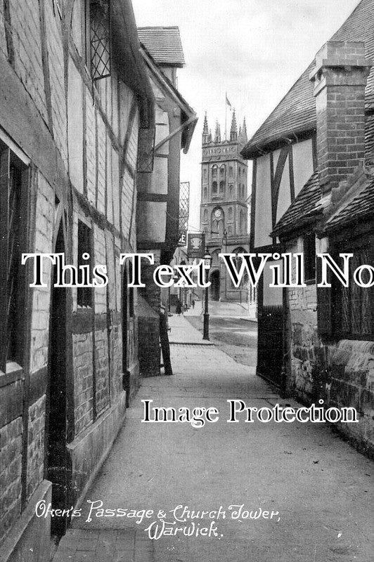 WA 2927 - Okens Passage & Church Tower, Warwick, Warwickshire