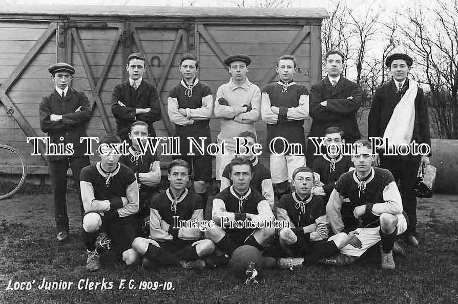 WA 2946 - Loco Junior Clerks Football Club Team, Warwickshire 1909